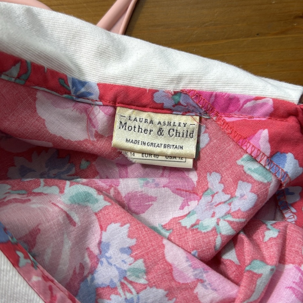 Vintage Laura Ashley Mother and Child Dress Drop Waste Floral Maxi Size 12 - Picture 11 of 12